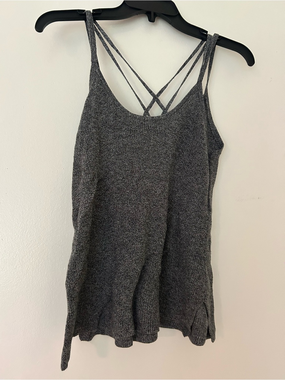 American Eagle Outfitters Charcoal Gray Strappy Knit Cami